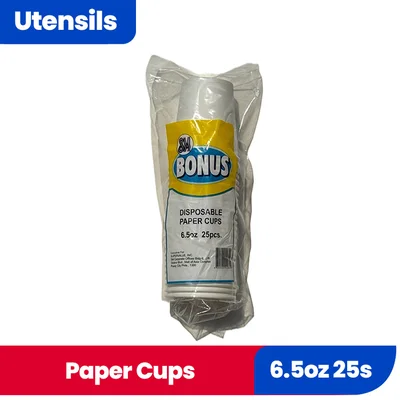 Sm Bonus Paper Cups 6.5Oz 25S 510266