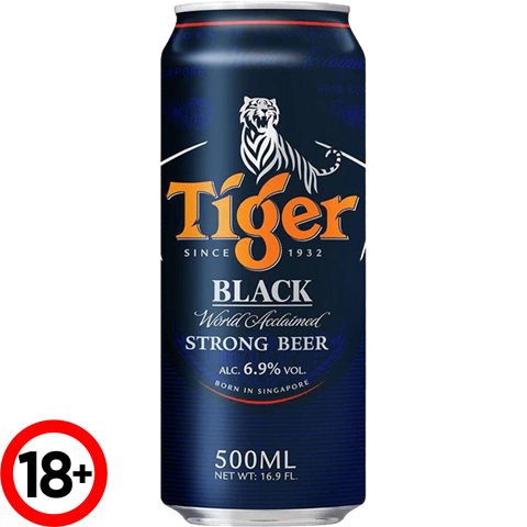 TIGER BLACK BEER CAN 500ML (212414)
